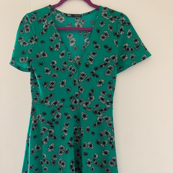 Green Flower Dress Zara Zara Green Linen Dress Zara Shirt Dress Australia  ZARA NEW WOMAN